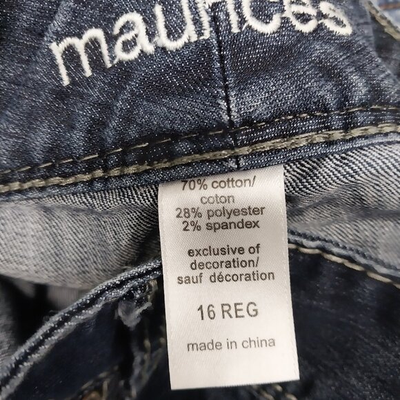3789 Size 16 Upcycled Maurices Bleach Dyed Bell-Bottom Jeans. - Picture 6 of 7